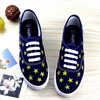 Pentagram Painted Casual Canvas Shoes